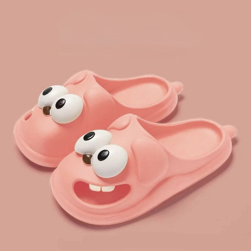 "Meet the cutest and funniest slippers you'll ever wear—Tongue Kiss Big Eye Dog Slippers! 🐶💋"