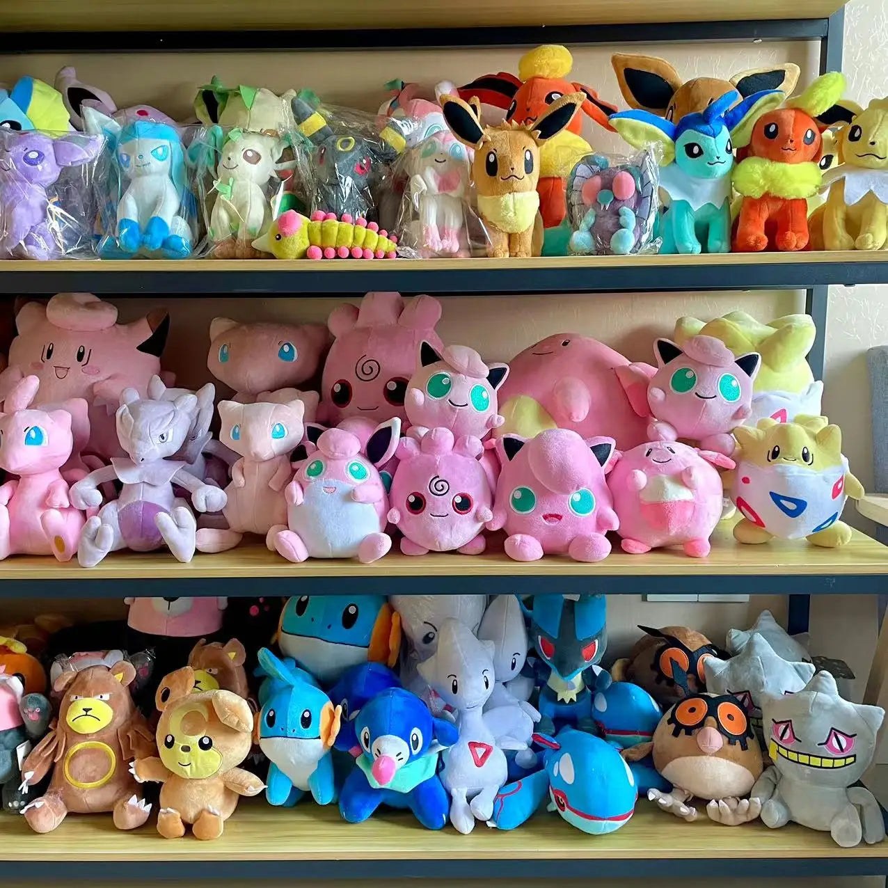 Adorable 20cm Pokémon Plush Collection: Wigglytuff, Jigglypuff, Clefairy, Mr. Mime, Blissey, Mew, Slowpoke, and Lickitung - Perfect Gift for Kids!