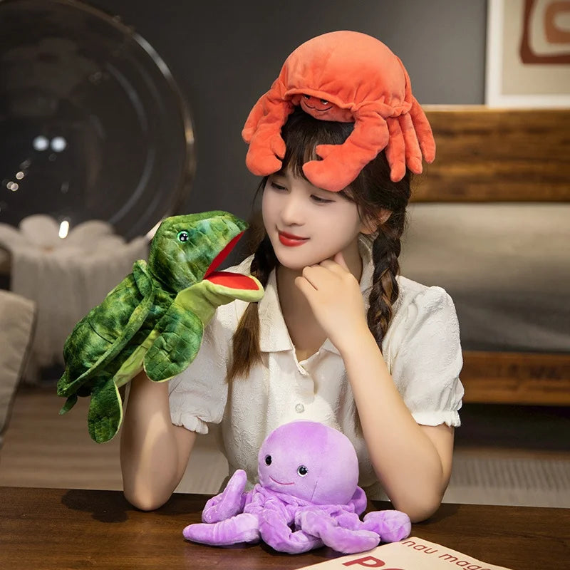 Kawaii Finger Puppets Plush Toys Octopus Penguin Clownfish Educational Storytime Toys for Imaginative Play Birthday Gift