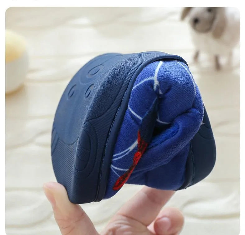 Spiderman Cartoon Printed Cotton Slippers For Kids Indoor Shoes Cozy Warmth For Autumn Winter Boys Slippers