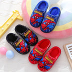 Spiderman Cartoon Printed Cotton Slippers For Kids Indoor Shoes Cozy Warmth For Autumn Winter Boys Slippers