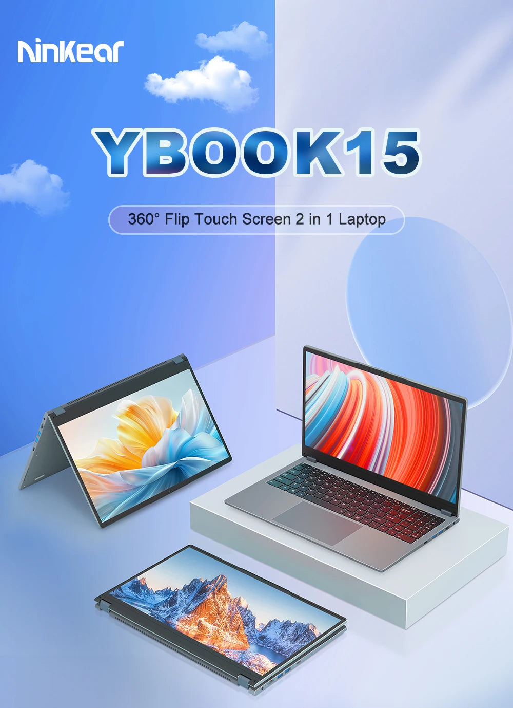 Ninkear YBOOK15 Laptop Ryzen 3 3200U 15.6 Inch FHD IPS Touchscreen 16GB RAM 512GB SSD Windows 11 Backlit Keyboard