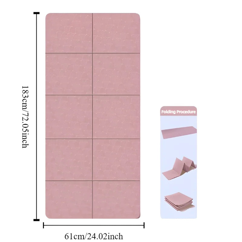 Foldable Yoga Mat Eco Friendly TPE Travel Folding Non Slip Double Sided For Pilates And Floor Workouts