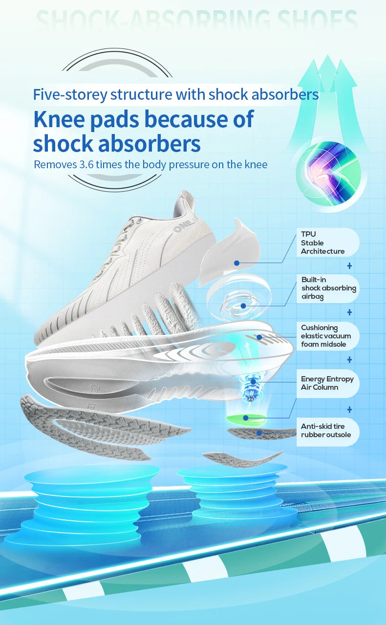 ONEMIX Men Running Shoes Outdoor Fitness Anti Skid Cushioning Ultra Light Support Comfort Trainers Sneakers