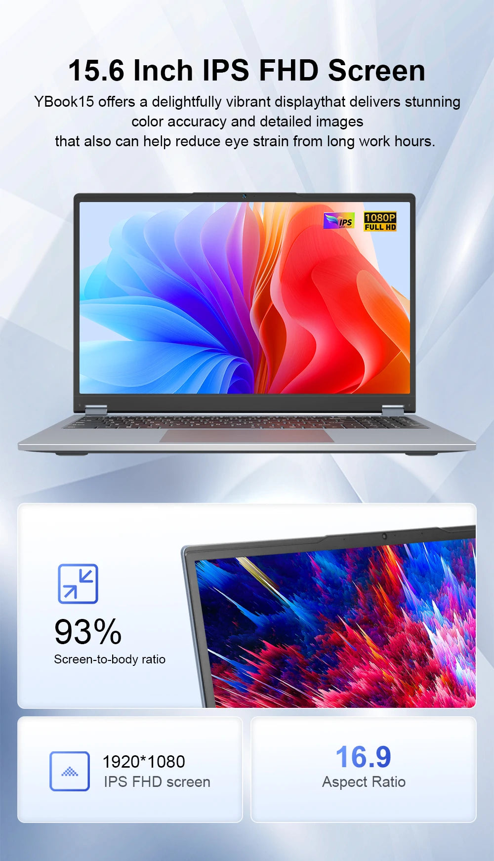 Ninkear YBOOK15 Laptop Ryzen 3 3200U 15.6 Inch FHD IPS Touchscreen 16GB RAM 512GB SSD Windows 11 Backlit Keyboard