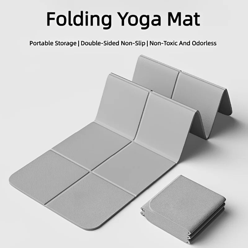Foldable Yoga Mat Eco Friendly TPE Travel Folding Non Slip Double Sided For Pilates And Floor Workouts