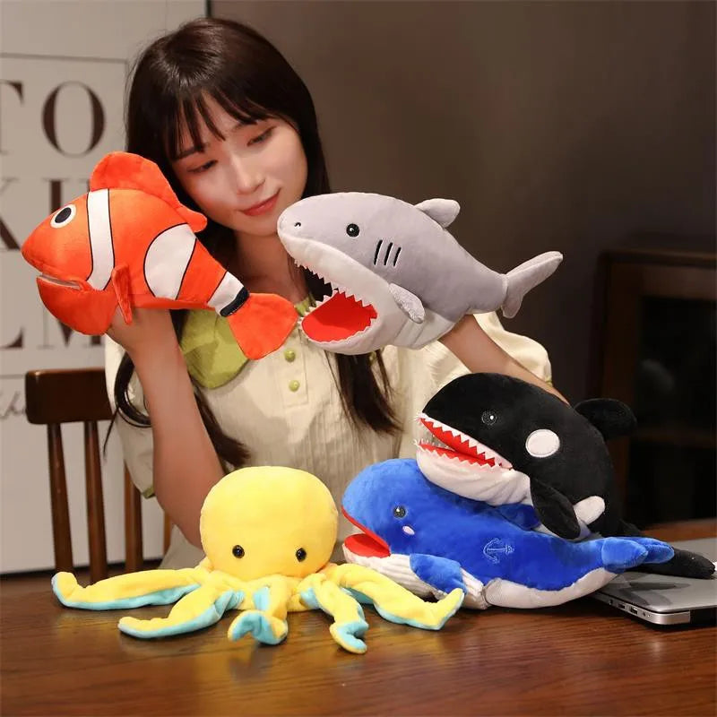 Kawaii Finger Puppets Plush Toys Octopus Penguin Clownfish Educational Storytime Toys for Imaginative Play Birthday Gift