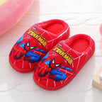 Spiderman Cartoon Printed Cotton Slippers For Kids Indoor Shoes Cozy Warmth For Autumn Winter Boys Slippers