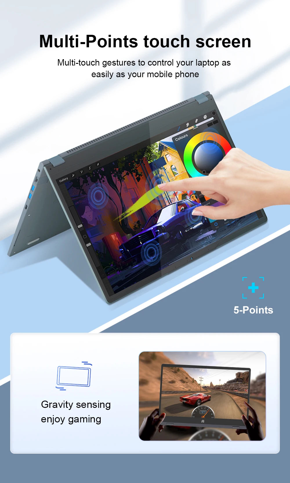 Ninkear YBOOK15 Laptop Ryzen 3 3200U 15.6 Inch FHD IPS Touchscreen 16GB RAM 512GB SSD Windows 11 Backlit Keyboard