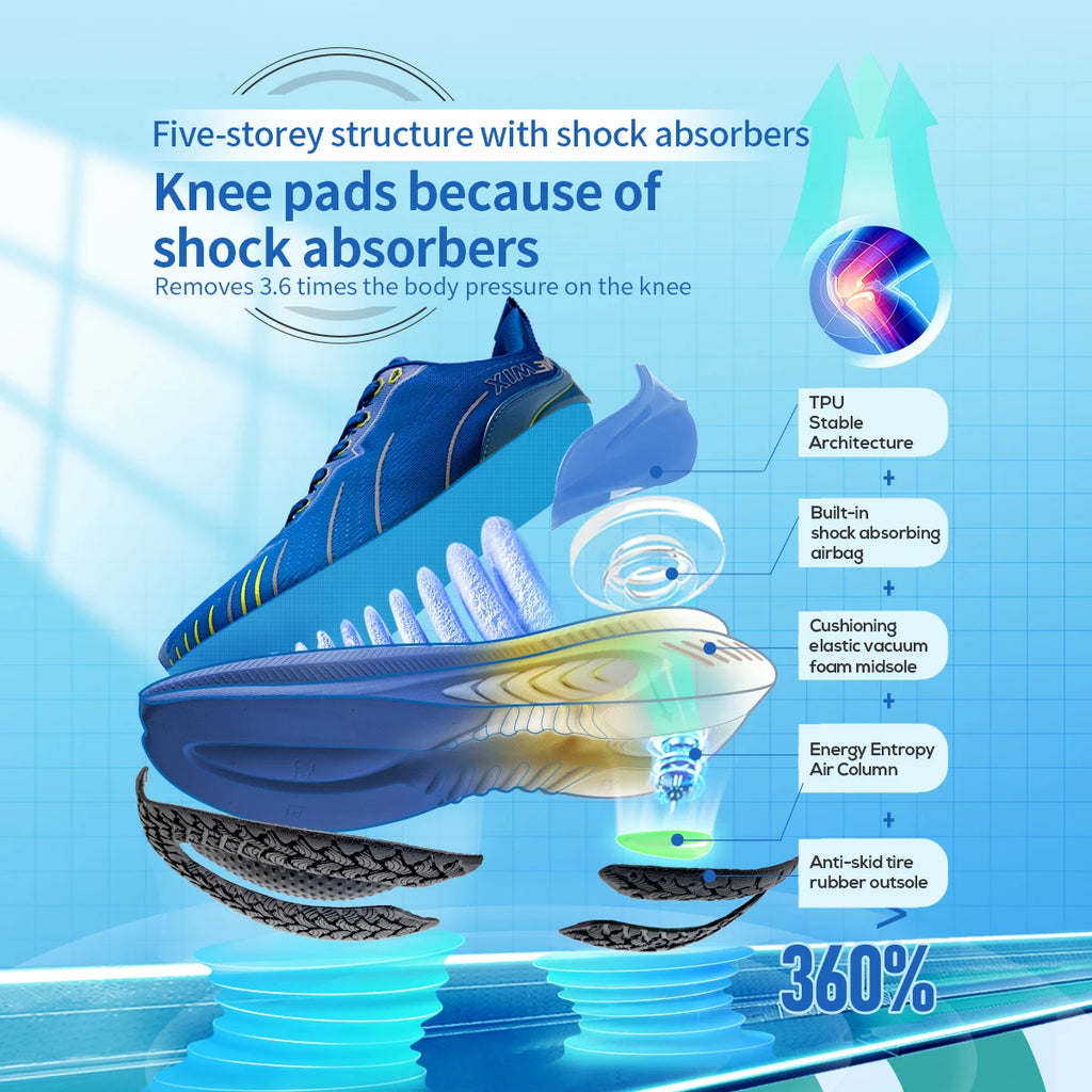 ONEMIX Men Running Shoes Outdoor Fitness Anti Skid Cushioning Ultra Light Support Comfort Trainers Sneakers