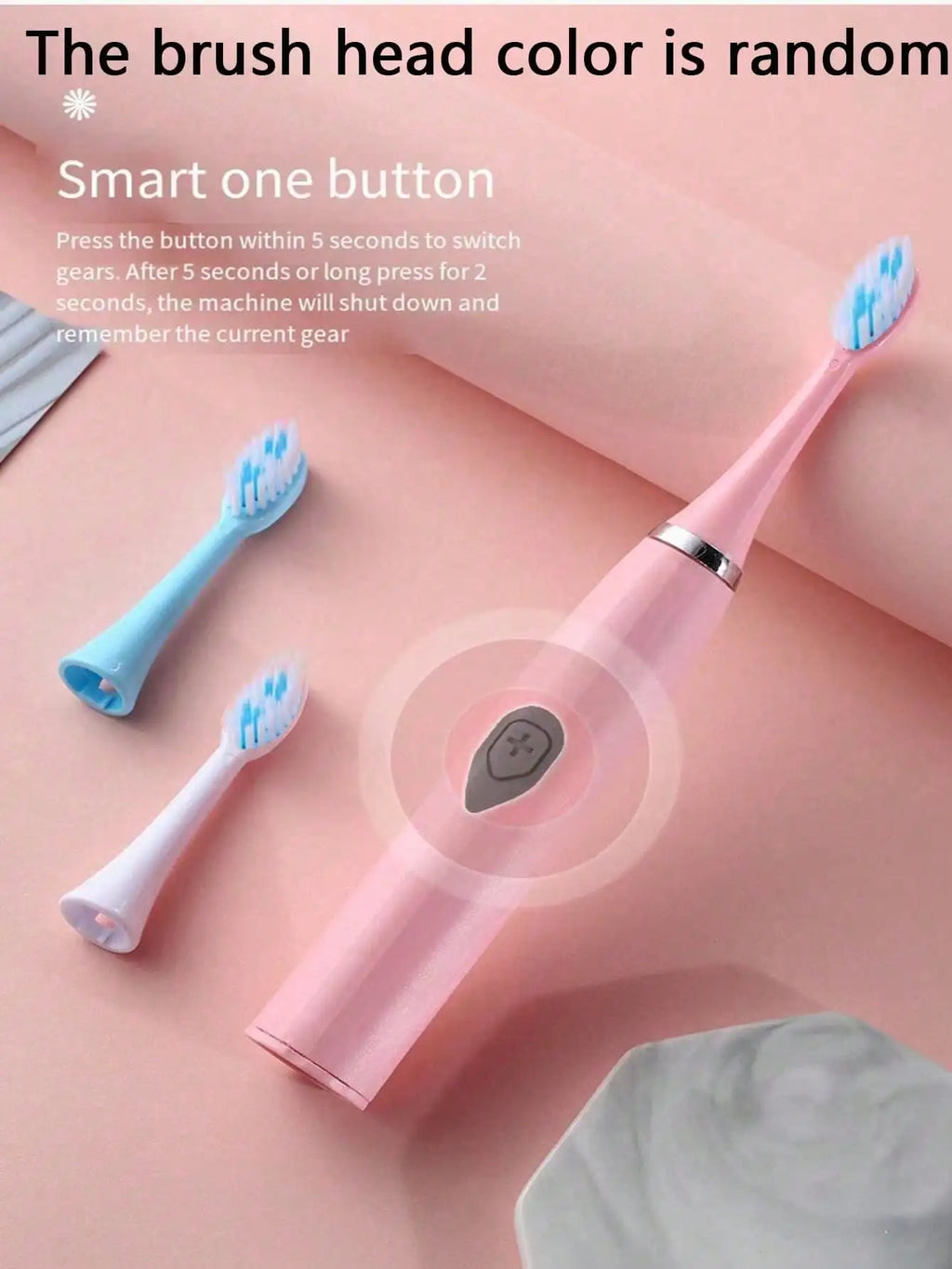 Electric Toothbrush For Adults With Soft DuPont Bristles Portable Battery IPX6 Waterproof Intelligent Oral Care