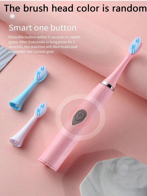 Electric Toothbrush For Adults With Soft DuPont Bristles Portable Battery IPX6 Waterproof Intelligent Oral Care