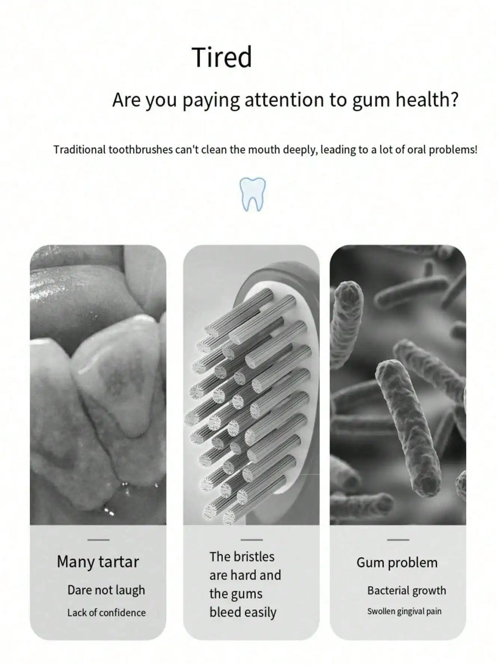 Electric Toothbrush For Adults With Soft DuPont Bristles Portable Battery IPX6 Waterproof Intelligent Oral Care