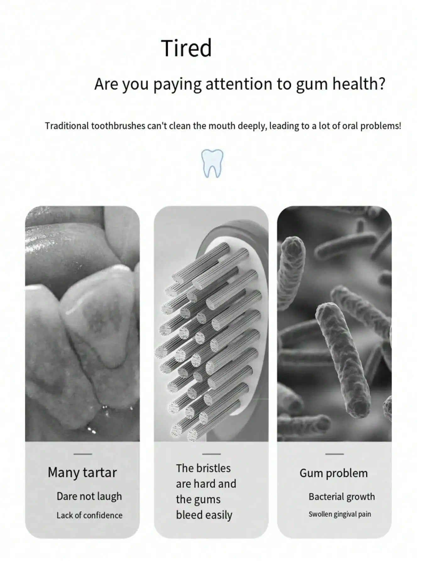 Electric Toothbrush For Adults With Soft DuPont Bristles Portable Battery IPX6 Waterproof Intelligent Oral Care