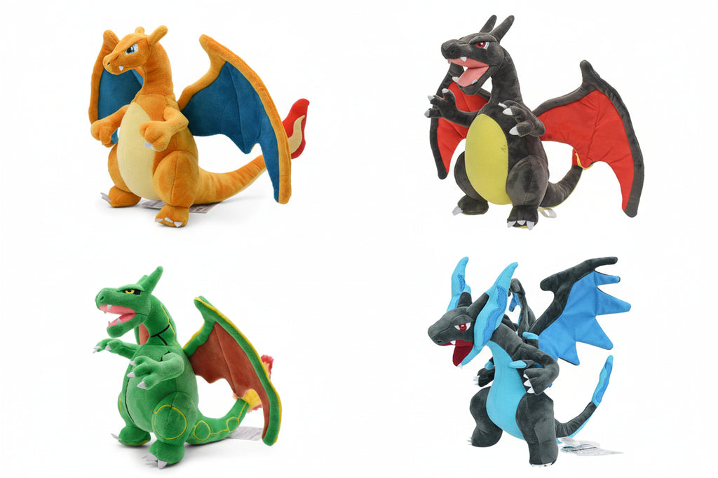 Mega Charizard X and Y Plush Toys Soft Cuddly Dragons 20-25 cm Handheld Size for Kids