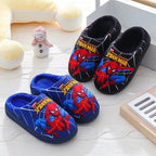 Spiderman Cartoon Printed Cotton Slippers For Kids Indoor Shoes Cozy Warmth For Autumn Winter Boys Slippers